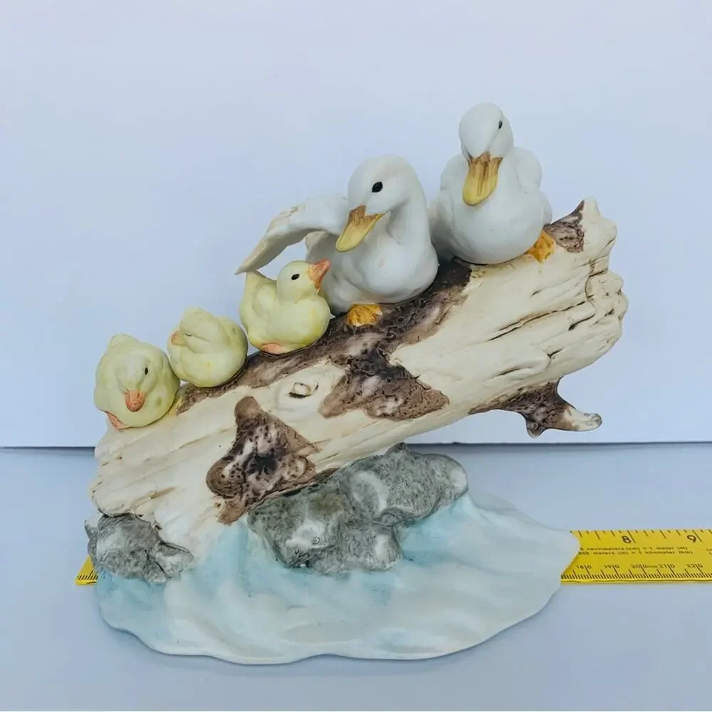 Vintage Ducks On A Log Sculpture